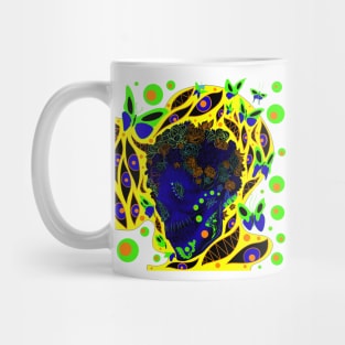 skull in blue hell ecopop art wallpaper in underworld inferno Mug